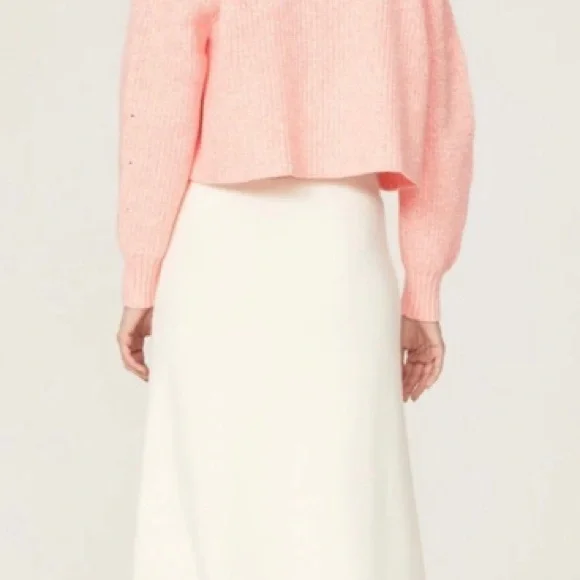 S35. Club Monaco Pink Ribbed A-Line Sweater Small - Picture 3 of 7